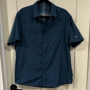 Kuhl Men's Short-Sleeve Snap front Shirt - blue